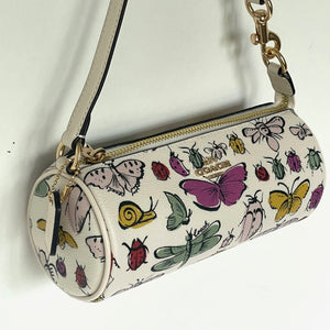Coach Nolita Barrel Shoulder Bag White Creature CR831 Canvas Leather Wristlet