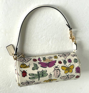 Coach Nolita Barrel Shoulder Bag White Creature CR831 Canvas Leather Wristlet