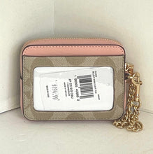 Load image into Gallery viewer, Coach Observed By Us Zip Card Case Signature Canvas Leather Khaki CU403 Pink