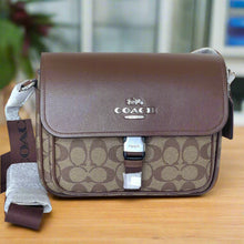Load image into Gallery viewer, Coach Pace Messenger Bag Brown Leather Signature Canvas CR131 Crossbody