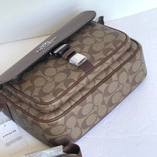 Load image into Gallery viewer, Coach Pace Messenger Bag Brown Leather Signature Canvas CR131 Crossbody