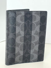 Load image into Gallery viewer, Coach Passport Card Case CEB77 Signature Canvas with Stripes Travel Wallet