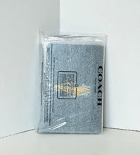 Load image into Gallery viewer, Coach Passport Card Case CEK62 Vintage Car Print Blue Leather Wallet