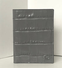 Load image into Gallery viewer, Gray crocodile-patterned cardholder on a white background