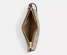 Load image into Gallery viewer, Coach Phone Crossbody Bag Signature Canvas Champagne Gold Leather CW401