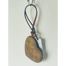 Load image into Gallery viewer, Heart-shaped keychain with woven design on a white background