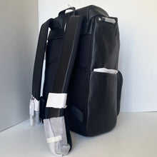 Load image into Gallery viewer, Black backpack with a clear pouch on a white background