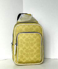 Load image into Gallery viewer, Coach Racer CET96 Light Citron Signature Canvas Sling Pack