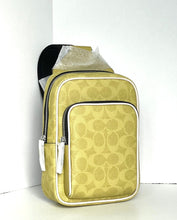 Load image into Gallery viewer, Coach Racer CET96 Light Citron Signature Canvas Sling Pack