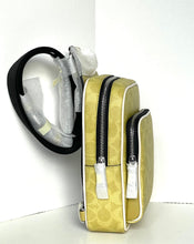 Load image into Gallery viewer, Coach Racer CET96 Light Citron Signature Canvas Sling Pack