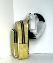 Load image into Gallery viewer, Coach Racer CET96 Light Citron Signature Canvas Sling Pack