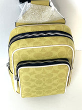 Load image into Gallery viewer, Coach Racer CET96 Light Citron Signature Canvas Sling Pack