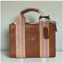 Load image into Gallery viewer, Coach Smith Tote 24 Brown Pink Leather Crossbody Bag CBG91