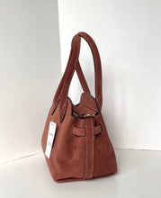 Load image into Gallery viewer, Coach Soft Empire Carryall 21 CEC03 Clay Brown Suede Leather Crossbody Bag