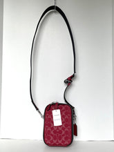 Load image into Gallery viewer, Coach Stanton Slim Crossbody Messenger Bag CAJ44 Red Signature Denim Leather