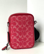 Load image into Gallery viewer, Coach Stanton Slim Crossbody Messenger Bag CAJ44 Red Signature Denim Leather