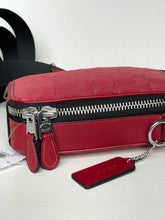 Load image into Gallery viewer, Coach Stanton Slim Crossbody Messenger Bag CAJ44 Red Signature Denim Leather