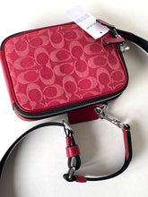 Load image into Gallery viewer, Coach Stanton Slim Crossbody Messenger Bag CAJ44 Red Signature Denim Leather