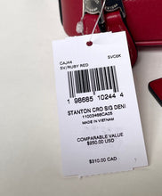 Load image into Gallery viewer, Coach Stanton Slim Crossbody Messenger Bag CAJ44 Red Signature Denim Leather