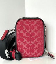 Load image into Gallery viewer, Coach Stanton Slim Crossbody Messenger Bag CAJ44 Red Signature Denim Leather