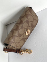 Load image into Gallery viewer, Coach Sunglass Case Turnlock Signature Canvas Leather Bag Clip Readers