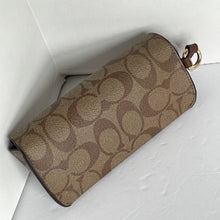 Load image into Gallery viewer, Coach Sunglass Case Floral Brown Turnlock Signature Canvas Leather Bag Clip CU284