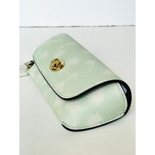 Load image into Gallery viewer, Mint green phone case with a gold lock detail on a white background