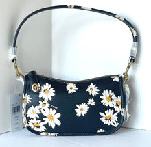 Load image into Gallery viewer, Coach Swinger Bag 20 Floral Daisy CR509 Black Leather Shoulder ORIG PKG