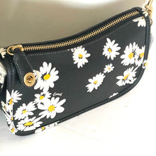 Load image into Gallery viewer, Coach Swinger Bag 20 Floral Daisy CR509 Black Leather Shoulder ORIG PKG