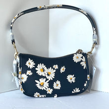 Load image into Gallery viewer, Coach Swinger Bag 20 Floral Daisy CR509 Black Leather Shoulder ORIG PKG