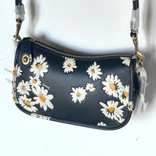 Load image into Gallery viewer, Coach Swinger Bag 20 Floral Daisy CR509 Black Leather Shoulder ORIG PKG