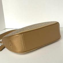 Load image into Gallery viewer, Gold handbag with rhinestone embellishments on a white background