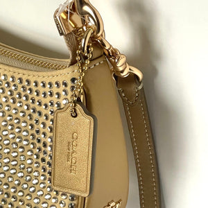 Coach Teri Mini Crossbody Bag Gold Leather Crystal CW322 Shoulder Bag Glam