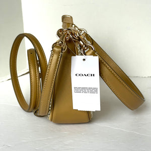 Coach Teri Mini Crossbody Bag Gold Leather Crystal CW322 Shoulder Bag Glam