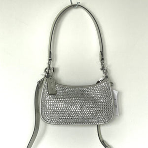 Coach Teri Mini Crossbody Bag Silver Leather Crystal CW322 Shoulder Bag Glam
