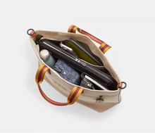 Load image into Gallery viewer, Coach Tote 38 CY805 Large Green Camo Canvas Leather Carryall Shoulder Bag