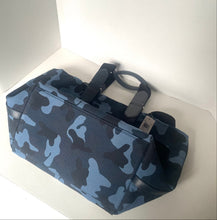 Load image into Gallery viewer, Blue camouflage bag on a white background