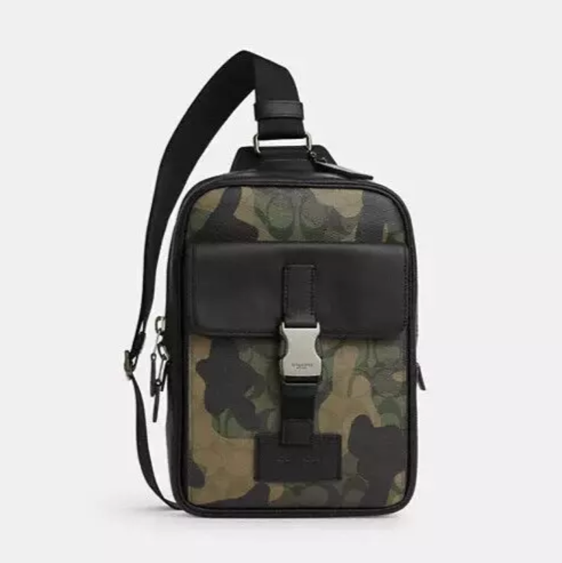 Coach Track Pack Camo Sling Signature Canvas Leather CL944 Shoulder Ba Luxe Fashion Finds