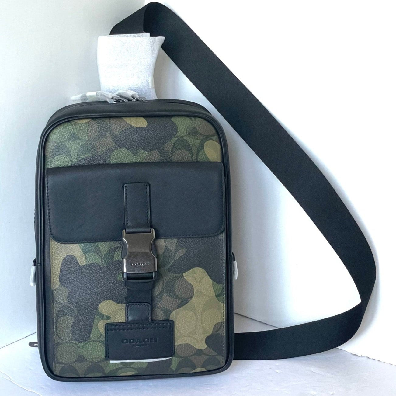 Coach Track Pack Camo Sling Signature Canvas Leather CL944 Shoulder Ba Luxe Fashion Finds