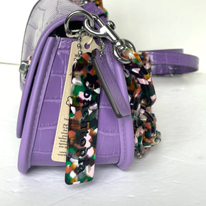 Coach Wavy Dinky Bag Crossbody Purple Croc Embossed Coachtopia Leather