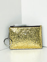 Load image into Gallery viewer, Coach Wizard of Oz Gold Glitter Mini Skinny Leather Wallet Keyring Box