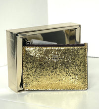 Load image into Gallery viewer, Coach Wizard of Oz Gold Glitter Mini Skinny Leather Wallet Keyring Box