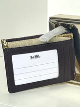 Load image into Gallery viewer, Coach Wizard of Oz Gold Glitter Mini Skinny Leather Wallet Keyring Box