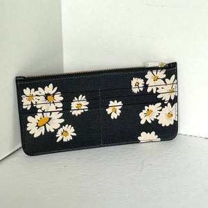 Coach Wyn Crossbody Bag Envelope Clutch Black Leather Daisy Floral CS017