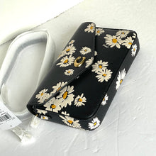 Load image into Gallery viewer, Coach Wyn Crossbody Bag Envelope Clutch Black Leather Daisy Floral CS017