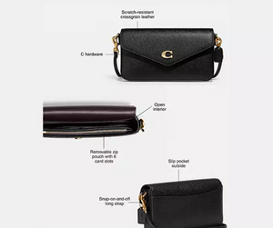 Coach Wyn Crossbody Bag Envelope Clutch Soft Purple Leather Shoulder C8439