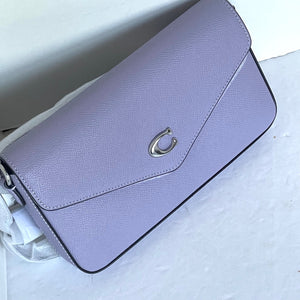 Coach Wyn Crossbody Bag Envelope Clutch Soft Purple Leather Shoulder C8439