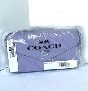 Coach Wyn Crossbody Bag Envelope Clutch Soft Purple Leather Shoulder C8439
