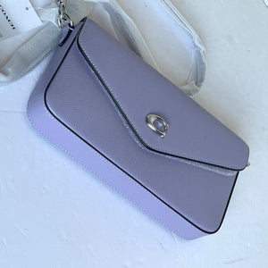 Coach Wyn Crossbody Bag Envelope Clutch Soft Purple Leather Shoulder C8439
