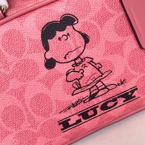 Coach X Peanuts CBJ62 Satchel Crossbody Bag Women’s Signature Canvas Lucy Pink